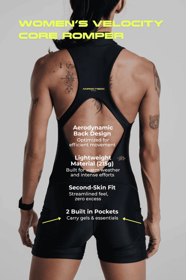 Women's Velocity Core Romper - Charcoal Black Nordic Tigon Romper