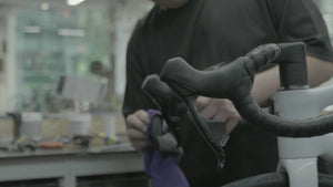 Close-up of a freshly wrapped handlebar at BikeCraft.One