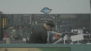 Bike servicing in progress at the BikeCraft.One workshop